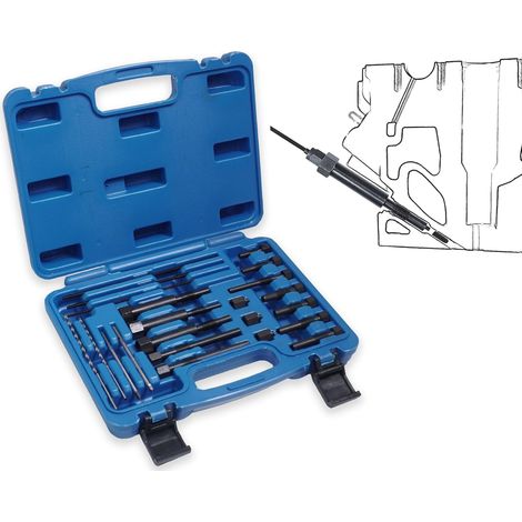 22 Pièces Kit d'extraction de Bougies de Préchauffage, Kit d'enlèvement d'électrodes de Bougies de Préchauffage pour Bougies (M8x1.0, M10x1.0, M10x1.0, M10x1.25) (1/5)