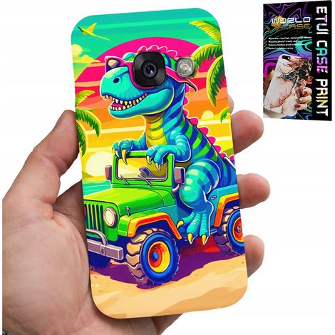 Custodia per Samsung A5 2017 - dinosauro su un camion, motivi per bambini (1/5)