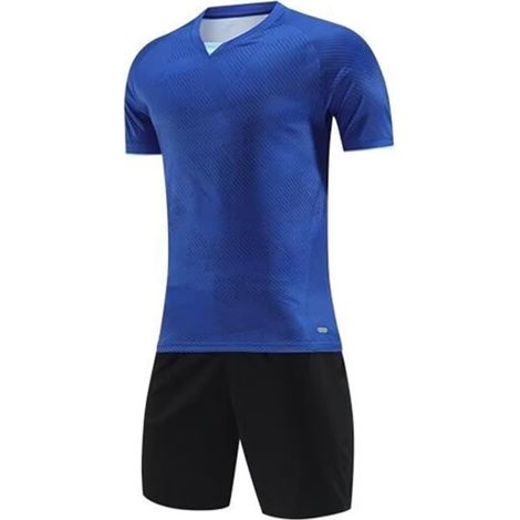 Football Jersey, Men's and Women's Breathable and Quick-Drying T-Shirt, V-Neck Sportswear + Shorts, Children's Football Jersey Set for Everyday Play (1/5)