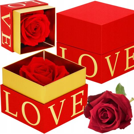 ROSA ETERNA REGALO CAJA SAN VALENTÍN ROJA PARA CUMPLEAÑOS DÍA DE LA MUJER (1/5)