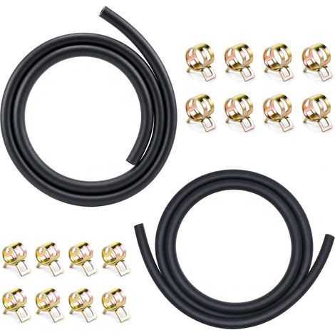 Durite Essence 5mm/9mm & 6mm/11mm Tuyau Gazole avec 16 Colliers de Serrage (1/5)