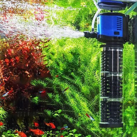 Pompe de bassin 2500 °F, pompe à eau submersible avec filtre éponge, hauteur de refoulement de 2,4 m, silencieuse pour aquarium hydroponique, protection contre les brûlures à sec. (1/4)