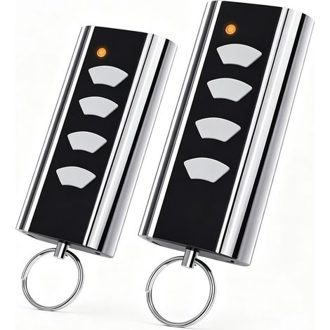 XTRELAMP-Lot de 2 télécommandes 433,92 MHz code roulant pour porte de garage – 4 canaux – facile à programmer (1/5)