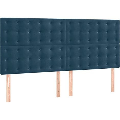 Maison Exclusive - Cabecero Terciopelo Azul Oscuro 200x5x118/128 (1/5)