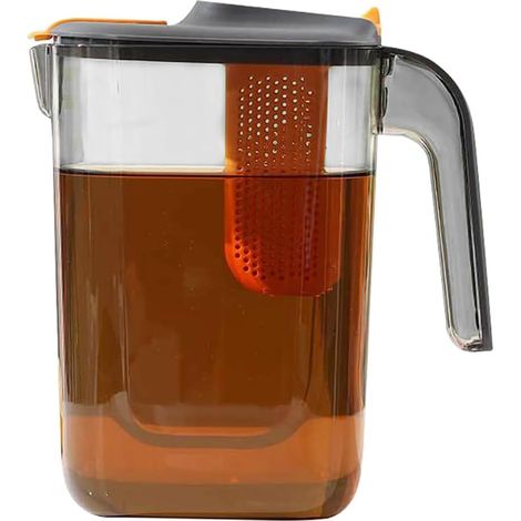 Hervidor de agua fría de 5,3 l con grifo para frigorífico, jarra de agua de plástico, tetera de frutas, cubo de limonada, recipiente para bebidas para fiestas, uso diario (1/4)