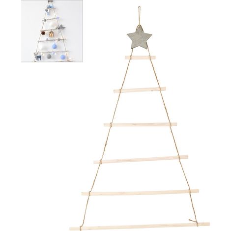 Stern- und Seilornamente aus Holz zur Weihnachtsbaumdekoration (1/5)