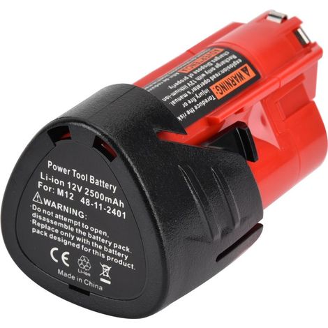 Stück 12V 2500mAh Li-Ionen-Akku für Milwaukee M12 Werkzeuge, kompatibel mit 48-11-2401, hohe Langlebigkeit (1/4)