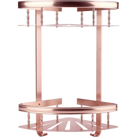 Étagère de rangement de salle de bain à double couche épaisse, support de toilette mural en aluminium (1/5)