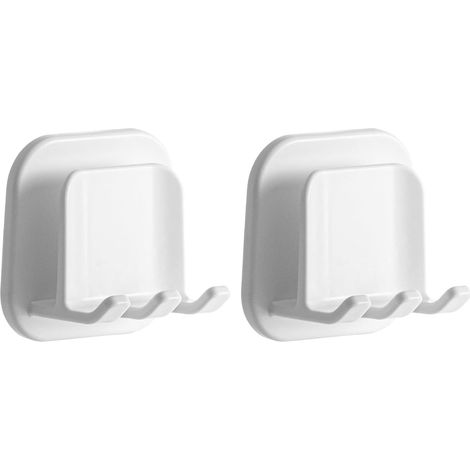 Lot de 2 porte brosses à dents autocollants Porte brosse à dents mural Sans perçage Porte brosse à dents électrique pour salle de bain