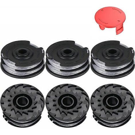 1 jeu compatible avec les bobines de coupe-bordures BOSCH (6 pièces) + 9 capuchons de protection + 1 capuchon de protection (références : 1600A00X61, 1600A00DU0, F016L724381) (1/5)