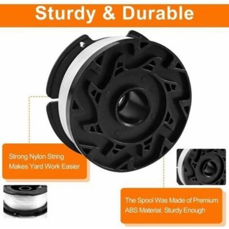 6pcs bobines de tondeuse – Compatible Black & Decker GL280/GL301/GL425 – Avec couvercle orange – pour jardinage et entretien pelouse (1/4)