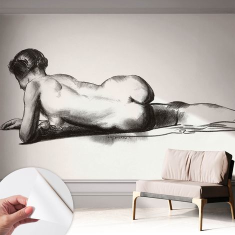 Tapete adhésive moderne pour salon et chambre à coucher Décoration rapide avec colle Nu subtil 312x219 cm (1/5)