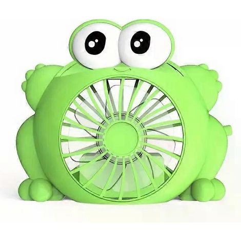 Ventilateur de bureau décoratif en forme de grenouille. rechargeable par USB. portable et idéal pour la maison et les voyages. (1/4)