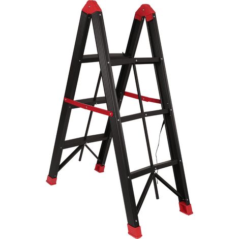 Escalera Plegable De 3 Peldaños ,Escalera De Tijera Antideslizante, Fácil De Guardar Escalera De Tijera Portátil Para Interior/Exterior, Negro