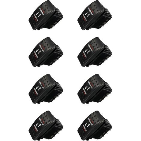 Interrupteur à bascule marche/arrêt/marche pour treuil 8 broches 12 V 20 A, LED rouge à 7 broches. (1/5)
