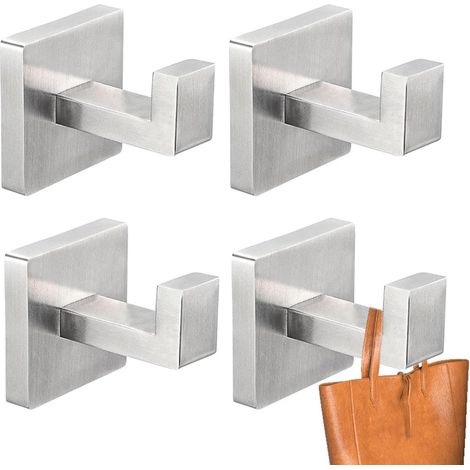Crochet porte-serviette mural - inox, pour peignoir/chambre (1/5)