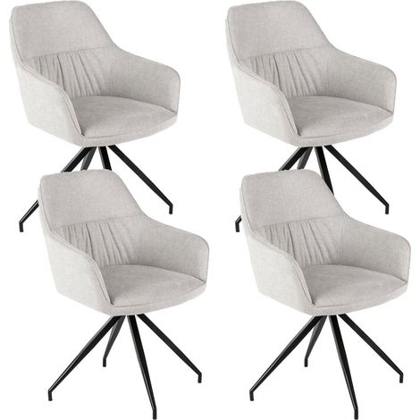 Set 4 Sedie 56x56xH87 cm in Tessuto Gaia Grigio Chiaro (1/5)