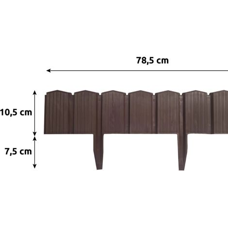 Bordura flexible PALISADE / 4 unidades (3.14 metros lineales) / 78.5x1x10.5 cm / Marron (1/5)