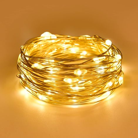 Guirlande Lumineuse, 2m 20 LED Guirlande Lumineuse a Pile, Blanc Chaud Guirlande LED à Pile pour chambre à coucher, fête, mariage (1/5)