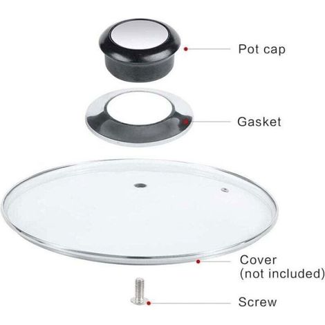 Bouton de couvercle - - - Acier inoxydable - Lot de 3 - Compatible verre & lave-vaisselle (1/4)