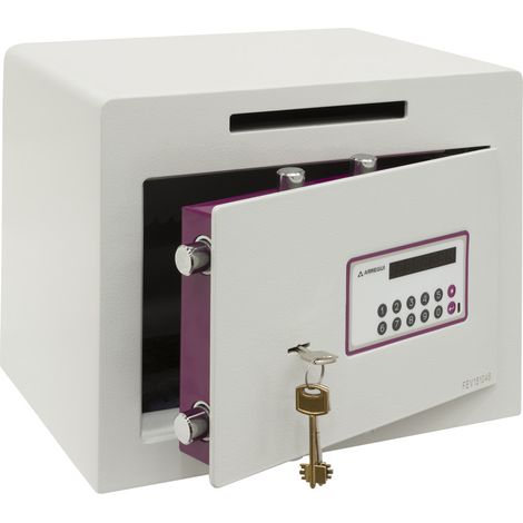 ARREGUI Forma Evolution 150040-SL Möbeltresor mit Zahlenschloss + Schlüssel Siebenbolzen Verriegelung 2-Faktor-Sicherheitsschloss Schranktresor mit Einwurfschlitz Safe 30 x 38,5 x 30 cm 27L