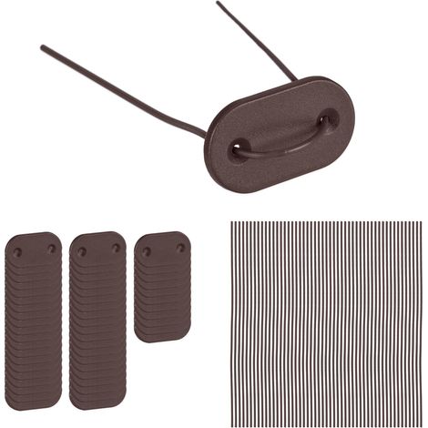 Set di 52 clip per frangivista pratico montaggio facile giardino esterno 15 x 0,1 cm in plastica grigia 130012953