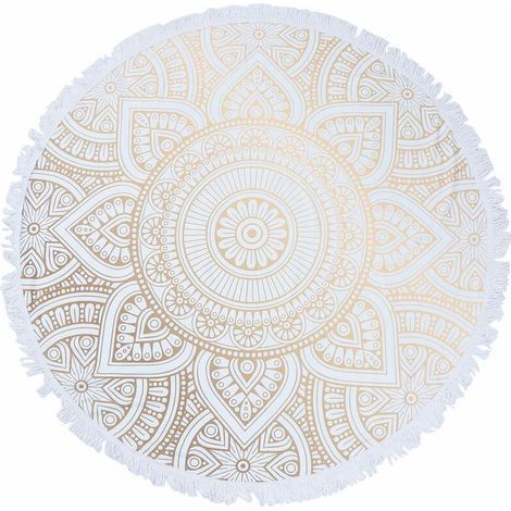 Tigrezy Schnelltrocknendes rundes Strandtuch. Strandtuch mit abstraktem Mandala-Muster. Yogamatte. Duschtuch. Badetuch (1/5)
