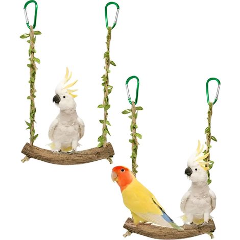 Perchoir Perroquet 2 Pièces pour Oiseaux Accessoires de Cage à oisea-UX, en Bois pour Perroquet Accessoires pour Cage à Oise-aux, Petits et Moyens Oi-seaux (1/4)
