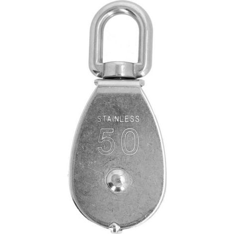 1 Poulie simple, Acier inoxydable 316, Rotation 360°, Charge 400kg, Pour bateau et levage lourd (1/5)