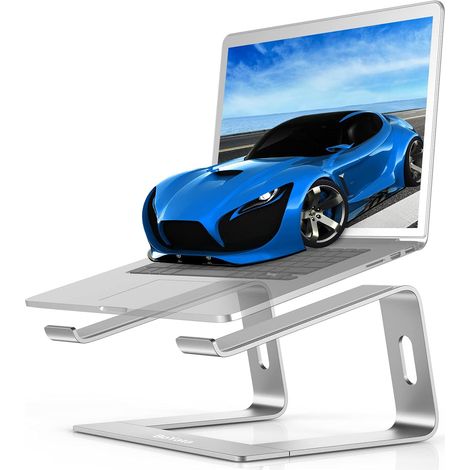 Support pour ordinateur portable, support de refroidissement multi-angle sable, compatible avec 10-15,9", (argent) (1/5)