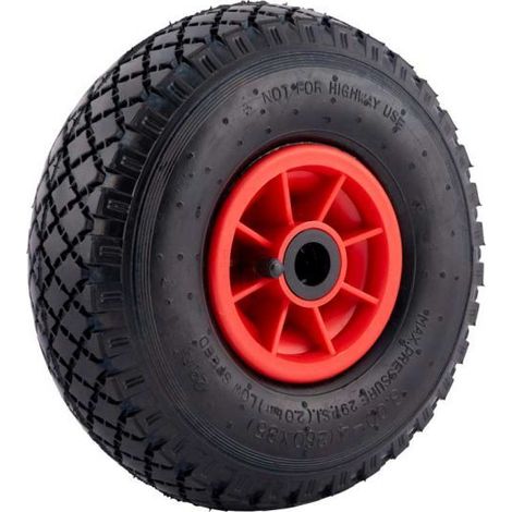 Schubkarrenrad fort wheelbarrow wheel roter Felge 2-lagiger Reifen