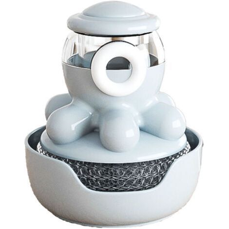 Brosse de nettoyage pour remplissage de liquide à poussoir en forme de pieuvre, brosse cuisine avec réservoir intégré (1/5)