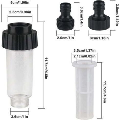 Wasserfilter für Gartenpumpe und Hochdruckreiniger. Schlauchfilter mit 3/4"-Wasseranschluss, 1 Verbindungsstück, 2 Filtersiebe für Hochdruck-Gartenpumpe und Hochdruckreiniger. (1/3)