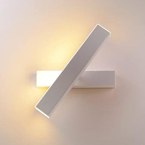 12W Applique Murale LED Lampe Blanche Designe Créatif Luminaire Intérieur Rotation de presque 360 degrés Lampe de Mur pour Chambre Salon Bureau Couloir (Blanc) (1/5)