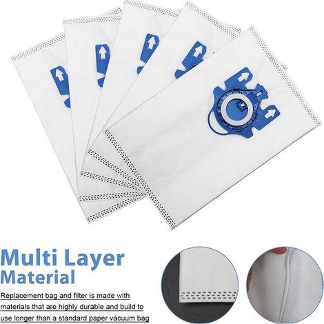 【Staubsaugerbeutel】 8 x Ersatzbeutel mit effizientem Filter, kompatibel mit Hyclean 3D S8340/S838/S844/S846 (Rot/Blau)
