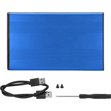 Boîtier disque dur 2,5 pouces 5Gbps 2To antistatique avec interface USB 3.0 pour Windows, OS X et Vista, bleu (1/5)