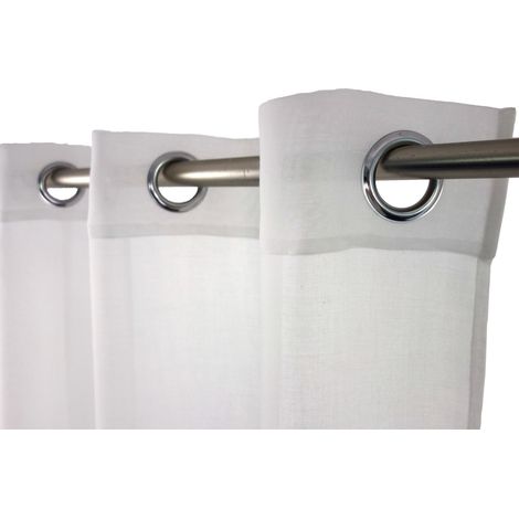 CENTRALE BRICO Voilage tamisant, Niagara blanc-blanc n°1 l.140 x H.260 cm (1/4)