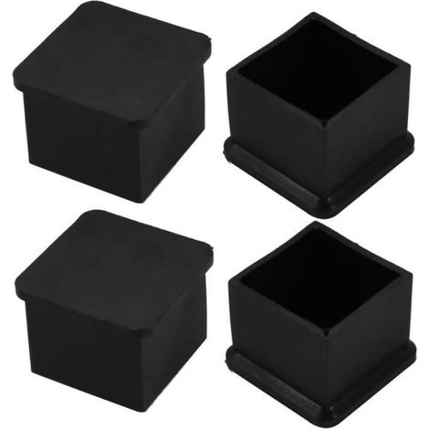 Embout Pied Chaise Caoutchouc 40mm x 40mm Meuble Carrée Pied Table Capuchon Couverture 4Pcs (1/5)