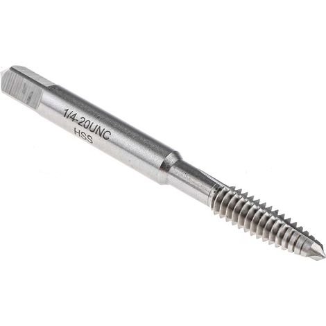 Rs Pro – Taraud 1/4-20 UNC HSS – Pointe hélicoïdale – Pour filetages précis dans acier – Diamètre tige 6.3mm – 1 pièce (1/2)