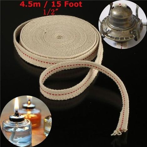 4.5m mèche plate coton pour lampe pétrole Lanterne Oil Lamp Wick Largeur 13mm (1/4)