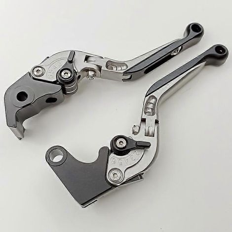 Poignée de frein réglable en alliage d'aluminium modifiée pour moto R6S YZF R6, guidon YZF R1 avec poignée d'embrayage (gris 1) (1/5)