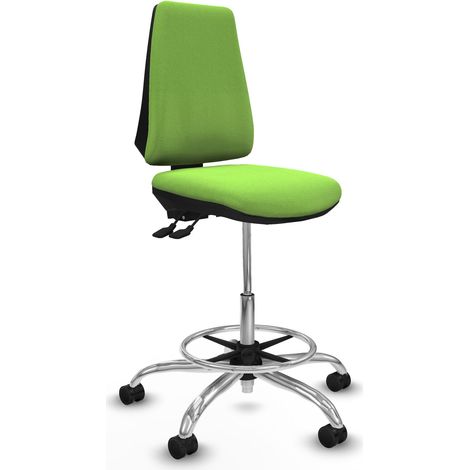 Taburete Elche AS bali pistacho base cromada ruedas 65mm nailon