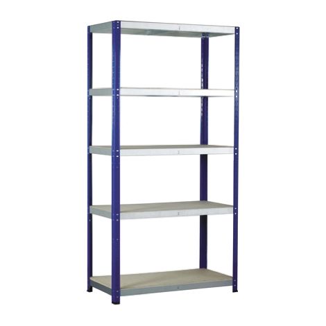 Système d'étagères en Aggloméré, acier galvanisé, 900mm x 450mm x 1800mm, charge 265kg, 5 niveaux ( Prix pour 1 )