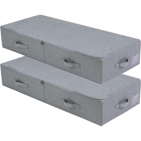 2er-Pack Unterbett-Aufbewahrungsboxen 70x40x18cm Dunkelgrau faltbar (1/5)
