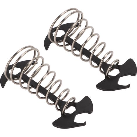 Lot de 2 ancrages anti-trébuchement pour pneus, tendeurs de corde à ressort en forme de chevrons pour le camping et la randonnée, noirs. (1/5)