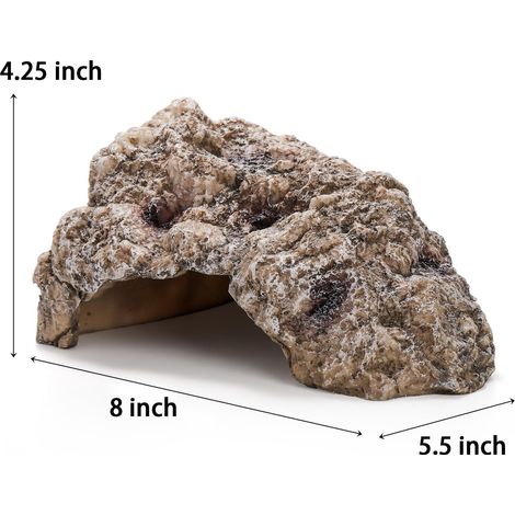Cachettes pour reptiles, grandes grottes en résine pour dragons barbus, abris en pierre et en forme de serpent pour tortues, décoration pour terrariums, ornements paysagers pour geckos, bernard-l'herm (1/5)