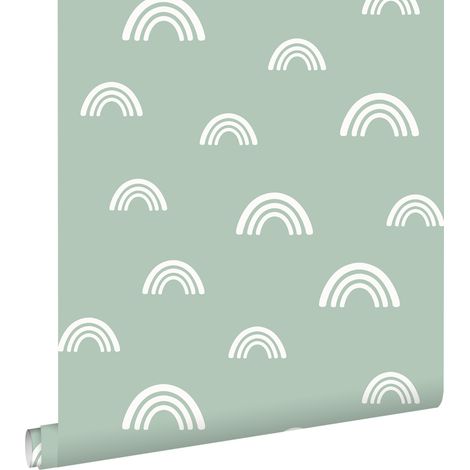 papier peint arcs en ciel vert menthe - ESTAhome (1/5)