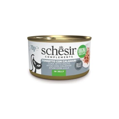 Thon et calamars en gelée Schesir - Aliment humide complémentaire pour chats - 70 g