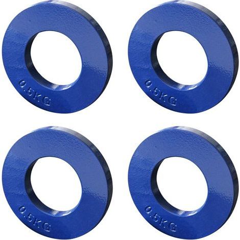 Convient pour une utilisation avec 4 disques de poids légers de 0,5 kg, disques d'entraînement de poids, disques de contrepoids de précision, bleus. (1/4)