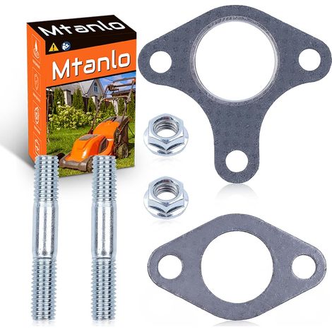 2 SETS Boulon de joint d'échappement de silencieux pour 13HP 11HP 9HP 8HP GX390 GX340 GX270, jeu de joints de silencieux, goujons d'échappement de boulon, écrous de silencieux (1/5)